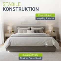 Polsterbett Salerno Bettgestell mit Cord Design, belastbar und pflegeleicht