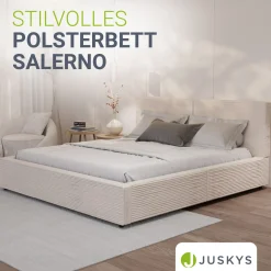 Polsterbett Salerno Bettgestell mit Cord Design, belastbar und pflegeleicht