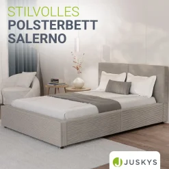 Polsterbett Salerno Bettgestell mit Cord Design, belastbar und pflegeleicht
