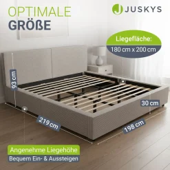 Polsterbett Salerno Bettgestell mit Cord Design, belastbar und pflegeleicht