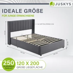 Polsterbett Savona Bettgestell mit weicher Polsterung, Samt-Bezug & großem Stauraum