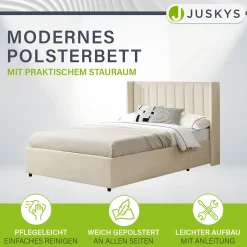 Polsterbett Savona Bettgestell mit weicher Polsterung, Samt-Bezug & großem Stauraum