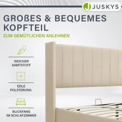 Polsterbett Savona Bettgestell mit weicher Polsterung, Samt-Bezug & großem Stauraum