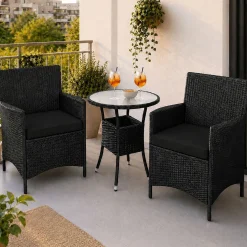 Polyrattan Balkon Set Bayamo Sitzgarnitur für 2 Personen und kleine Balkone