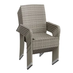 Polyrattan Gartenstühle Yoro Stapelbare Stühle 2er Set mit Stahlrahmen