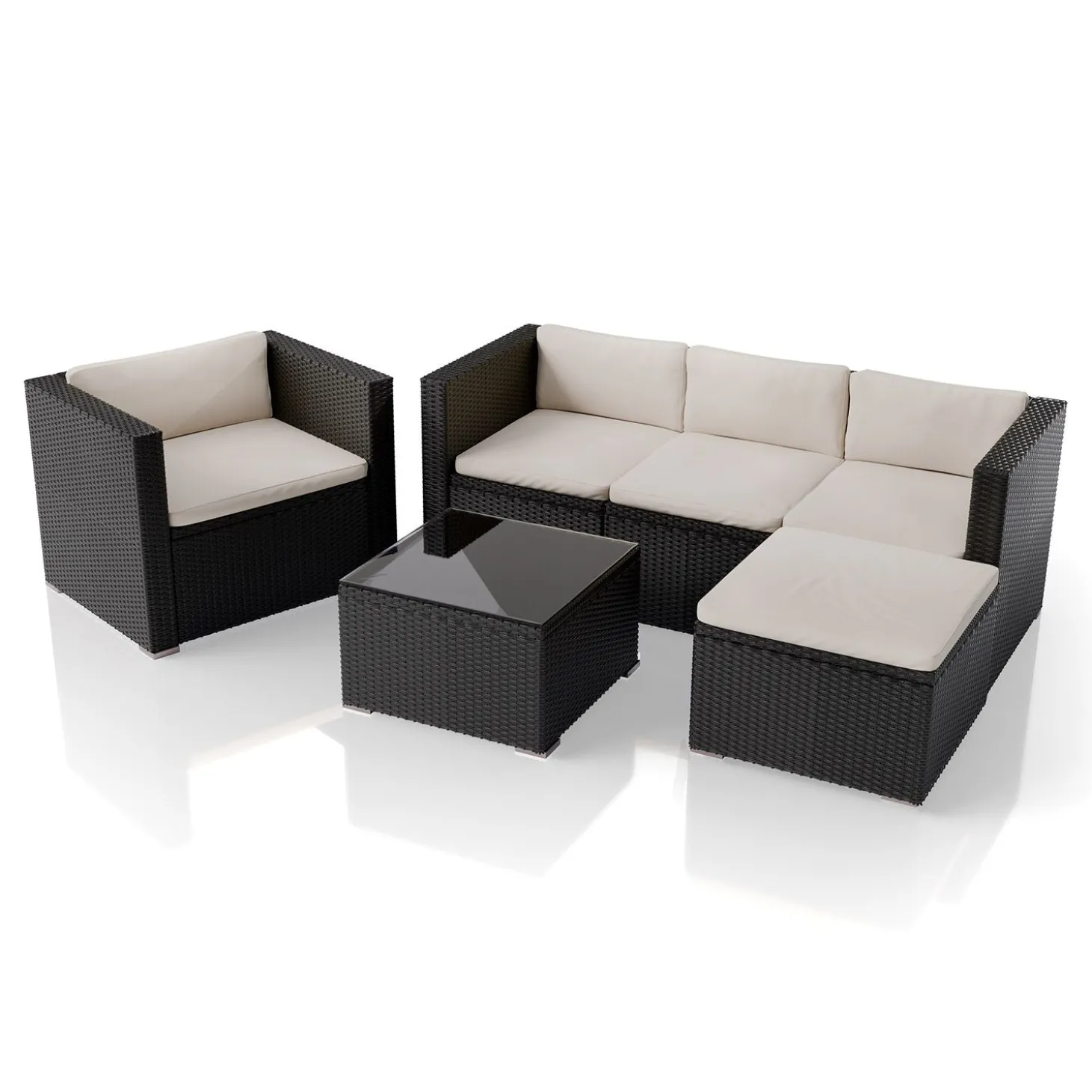Polyrattan Lounge Punta Cana Outdoor Sitzgarnitur für bis zu 4 Personen; langlebiges Material