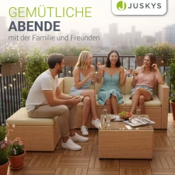 Polyrattan Lounge Punta Cana Outdoor Sitzgarnitur für bis zu 4 Personen; langlebiges Material