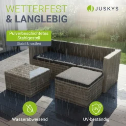 Polyrattan Lounge Punta Cana Outdoor Sitzgarnitur für bis zu 4 Personen; langlebiges Material