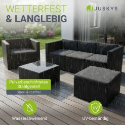 Polyrattan Lounge Punta Cana Outdoor Sitzgarnitur für bis zu 4 Personen; langlebiges Material