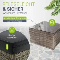 Polyrattan Lounge Punta Cana Outdoor Sitzgarnitur für bis zu 4 Personen; langlebiges Material