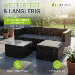 Polyrattan Lounge Punta Cana Outdoor Sitzgarnitur für bis zu 4 Personen; langlebiges Material