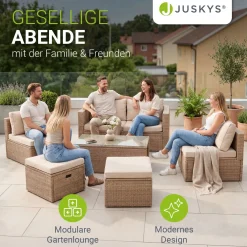 Polyrattan Lounge Salou Modulares Möbel-Set für 6 Personen inkl. Polster