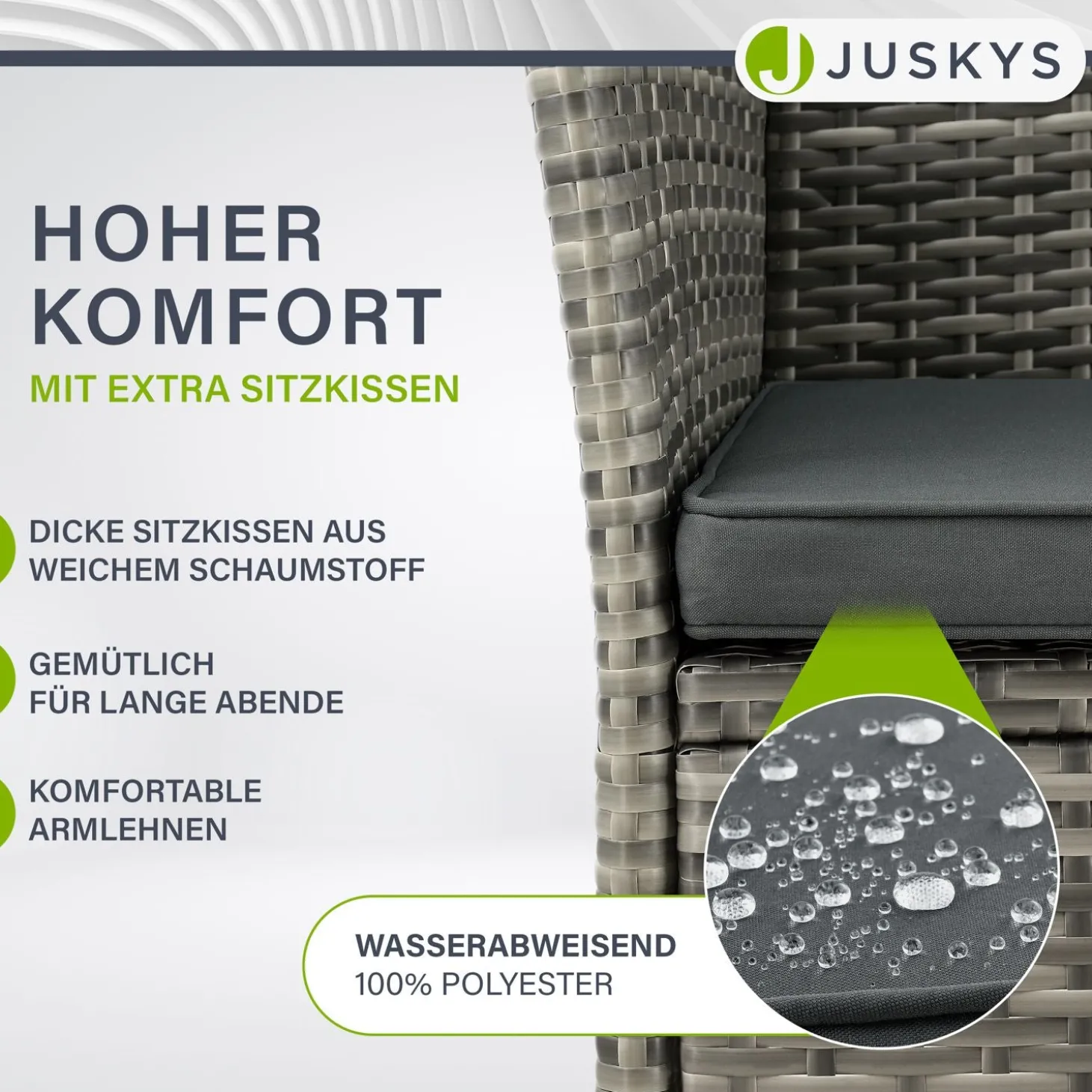 Polyrattan Sitzbank Monaco Gartenmöbel Sitzbank für 2 Personen inkl. Abstelltisch