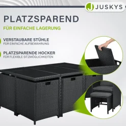 Polyrattan Sitzgruppe Baracoa Gartenmöbel Set für bis zu 8 Personen inkl. Kissen