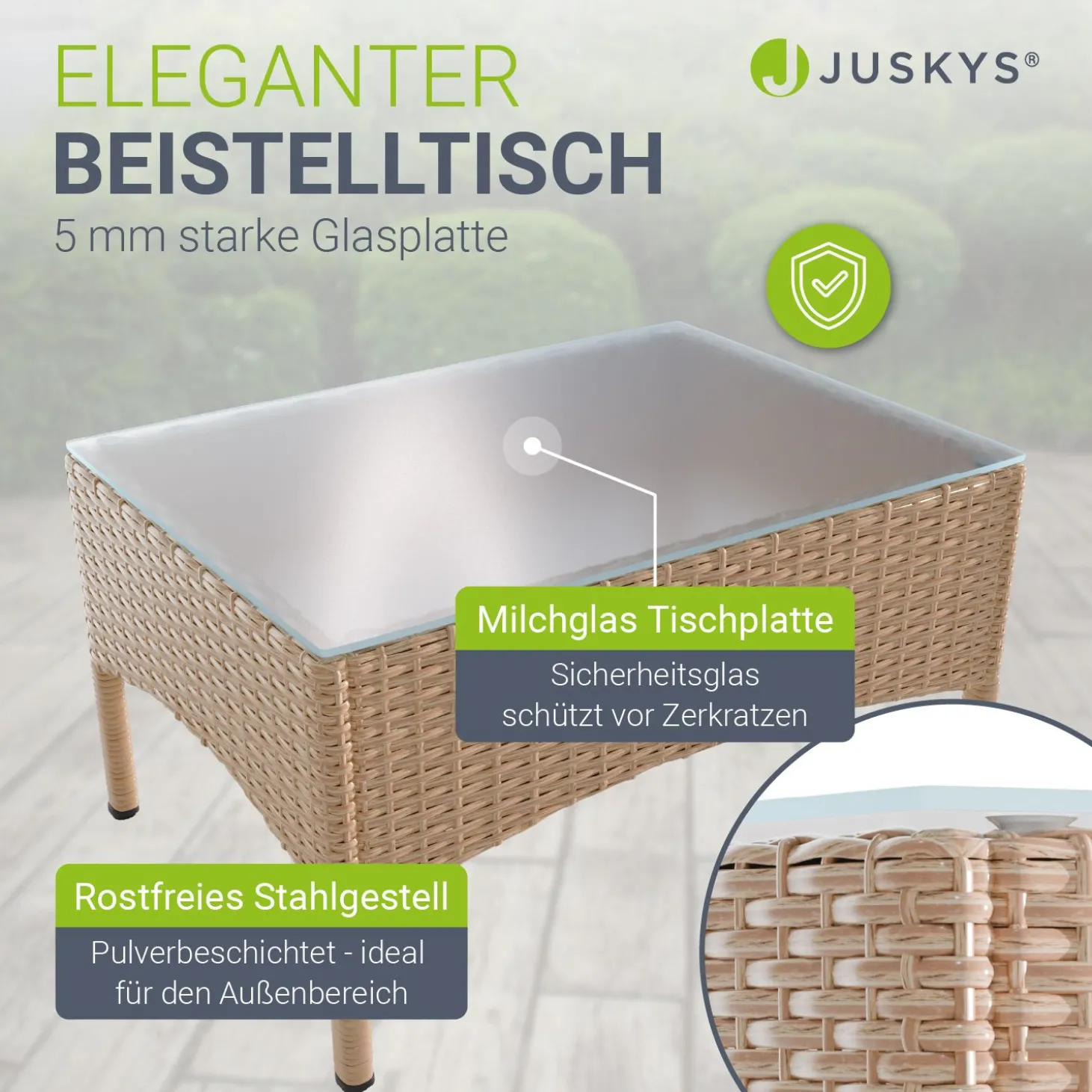 Polyrattan Sitzgruppe Fort Myers 4-teiliges Gartenmöbel-Set mit mediteraner Optik