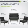 Polyrattan Sitzgruppe Trinidad Gartenmöbel-Set aus Tisch, Bank & 2 Sesseln inkl. Kissen