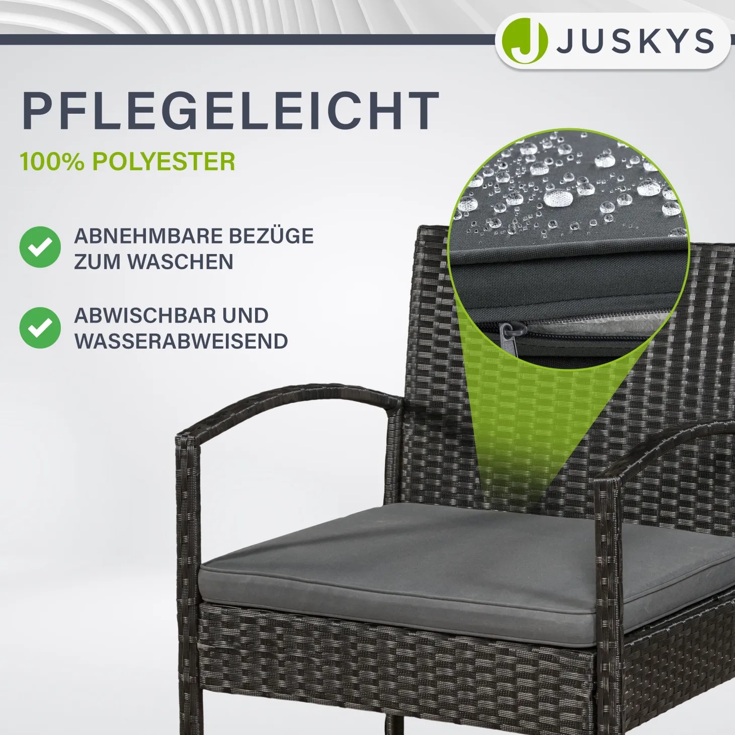 Polyrattan Sitzgruppe Trinidad Gartenmöbel-Set aus Tisch, Bank & 2 Sesseln inkl. Kissen