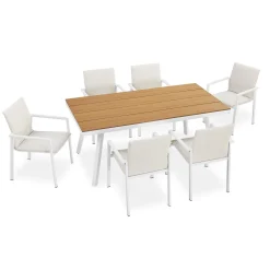 Premium Gartenmöbel Set Maui Design Gartenmöbel wetterfest für 6 Personen aus langlebigem Aluminium
