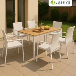 Premium Gartenmöbel Set Maui Design Gartenmöbel wetterfest für 6 Personen aus langlebigem Aluminium