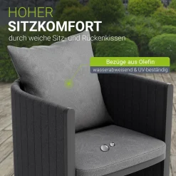 Premium Sitzgruppe Costa Luna Luxus Gartenmöbel Set für 6 Personen mit Tisch & Stühlen