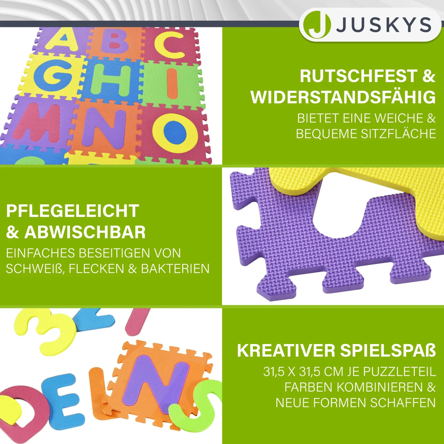 Puzzlematte für Babys und Kinder Puzzle Spielmatte für Spielspaß & Lernförderung in diversen Designs