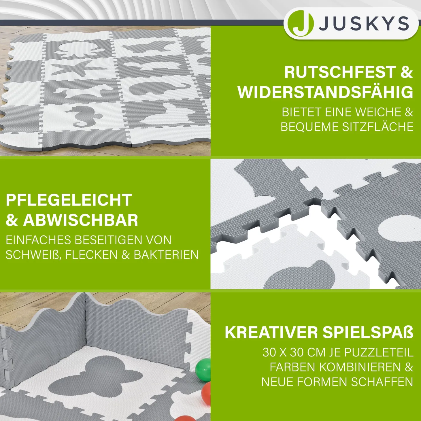 Puzzlematte für Babys und Kinder Puzzle Spielmatte für Spielspaß & Lernförderung in diversen Designs