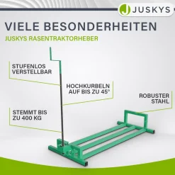Rasentraktorheber bis 400 kg Hebevorrichtung zum Aufbocken von Aufsitzmähern - inkl. Handschuhe