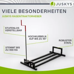 Rasentraktorheber bis 400 kg Hebevorrichtung zum Aufbocken von Aufsitzmähern - inkl. Handschuhe