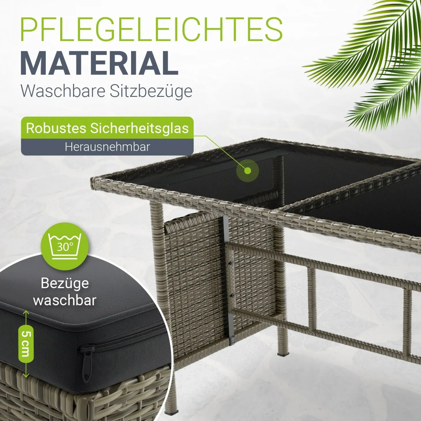 Rattan Lounge Manacor Polyrattan Gartenmöbel-Set für 8 Personen inkl. Kissen