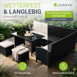 Rattan Lounge Manacor Polyrattan Gartenmöbel-Set für 8 Personen inkl. Kissen