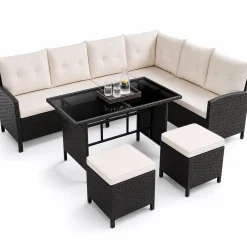 Rattan Lounge Manacor Polyrattan Gartenmöbel-Set für 8 Personen inkl. Kissen