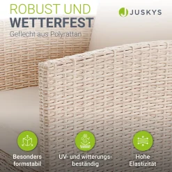 Rattan Sitzgruppe Turin Polyrattan Gartenmöbel-Set für 7 Personen inkl. Kissen