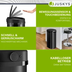 Rechteckiger Mülleimer mit Sensor Automatischer Abfalleimer für kontaktloses Entsorgen von Müll