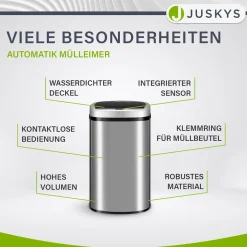 Rechteckiger Mülleimer mit Sensor Automatischer Abfalleimer für kontaktloses Entsorgen von Müll