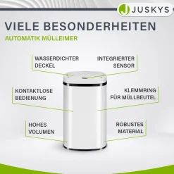 Rechteckiger Mülleimer mit Sensor Automatischer Abfalleimer für kontaktloses Entsorgen von Müll