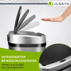 Rechteckiger Mülleimer mit Sensor Automatischer Abfalleimer für kontaktloses Entsorgen von Müll