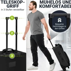 Reise Trolley Kofferset Athen 5-teiliges Set mit 2 Trolleys, Umhänge- und 2 Kosmetiktaschen