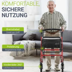 Rollator für die Wohnung Indoor Rollator ideal für schmale Wohnräume