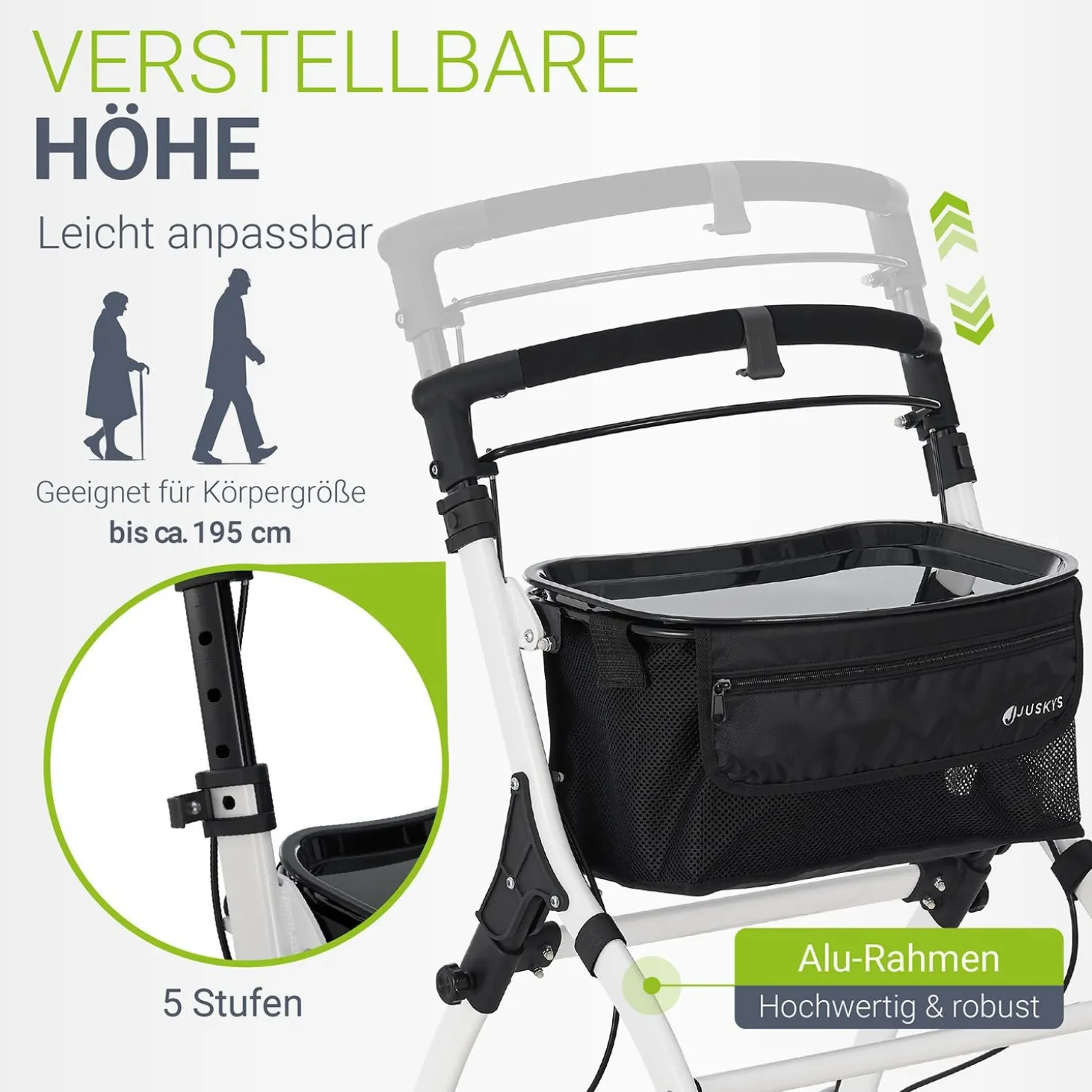 Rollator für die Wohnung Indoor Rollator ideal für schmale Wohnräume