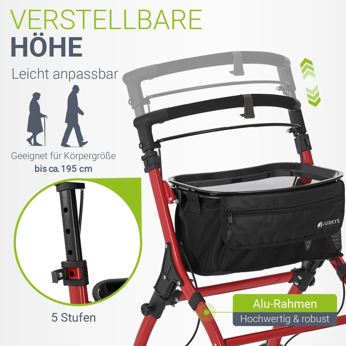 Rollator für die Wohnung Indoor Rollator ideal für schmale Wohnräume