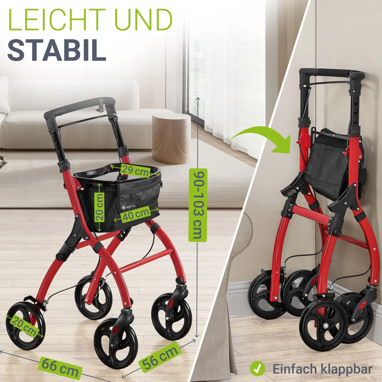 Rollator für die Wohnung Indoor Rollator ideal für schmale Wohnräume