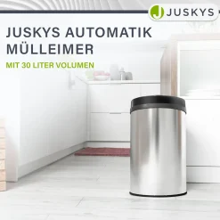 Runder Mülleimer mit Sensor Automatischer Abfalleimer für kontaktloses Entsorgen von Müll