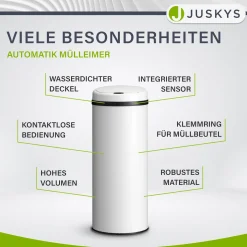 Runder Mülleimer mit Sensor Automatischer Abfalleimer für kontaktloses Entsorgen von Müll