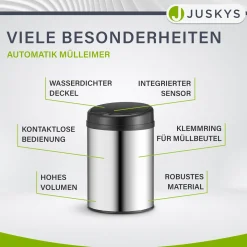 Runder Mülleimer mit Sensor Automatischer Abfalleimer für kontaktloses Entsorgen von Müll