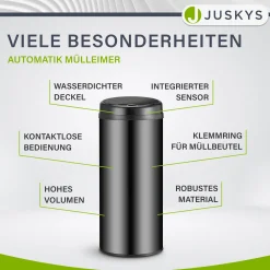 Runder Mülleimer mit Sensor Automatischer Abfalleimer für kontaktloses Entsorgen von Müll
