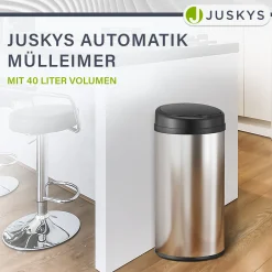 Runder Mülleimer mit Sensor Automatischer Abfalleimer für kontaktloses Entsorgen von Müll