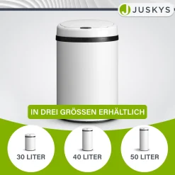 Runder Mülleimer mit Sensor Automatischer Abfalleimer für kontaktloses Entsorgen von Müll
