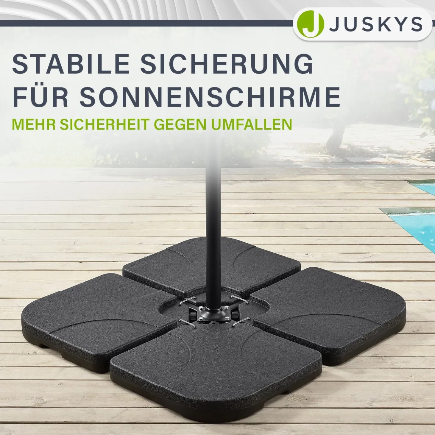 Schirmgewicht 4er Set Quad Gewicht aus HDPE befüllbar bis 80 kg