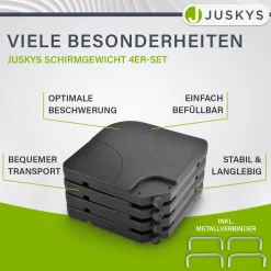 Schirmgewicht 4er Set Quad Gewicht aus HDPE befüllbar bis 80 kg