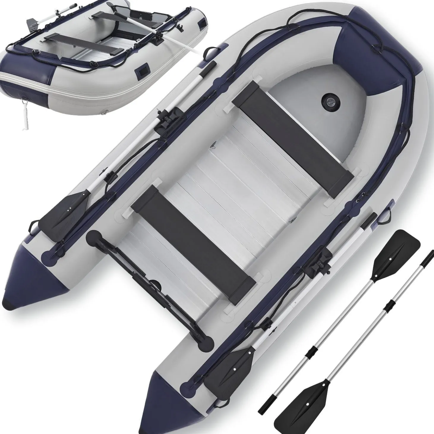 Schlauchboot 3,20 m Paddelboot für 4 Personen - inkl. Paddel, Luftpumpe und mehr